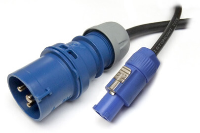 16 Amp Ceeform to Powercon Blue Mains Extension