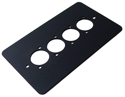 Kelsey Pre Punched Double Gang Plates Black