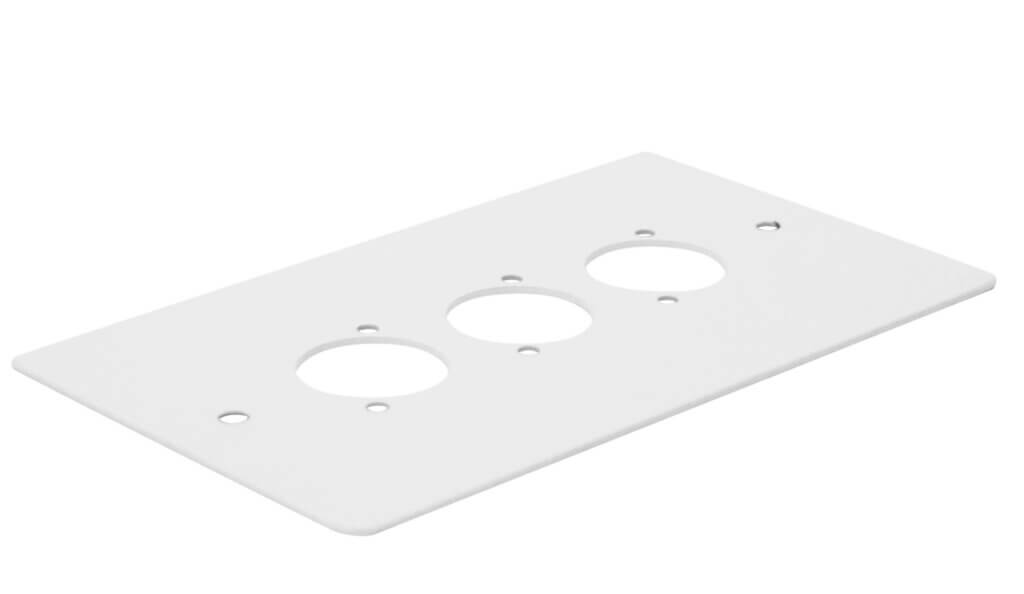 Kelsey Pre Punched Double Gang Plates White
