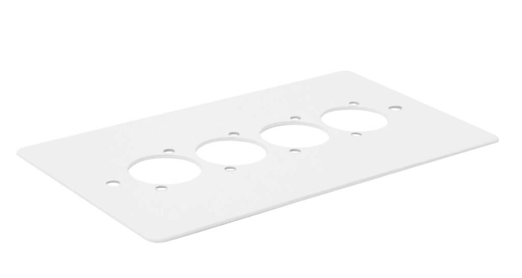 Kelsey Pre Punched Double Gang Plates White