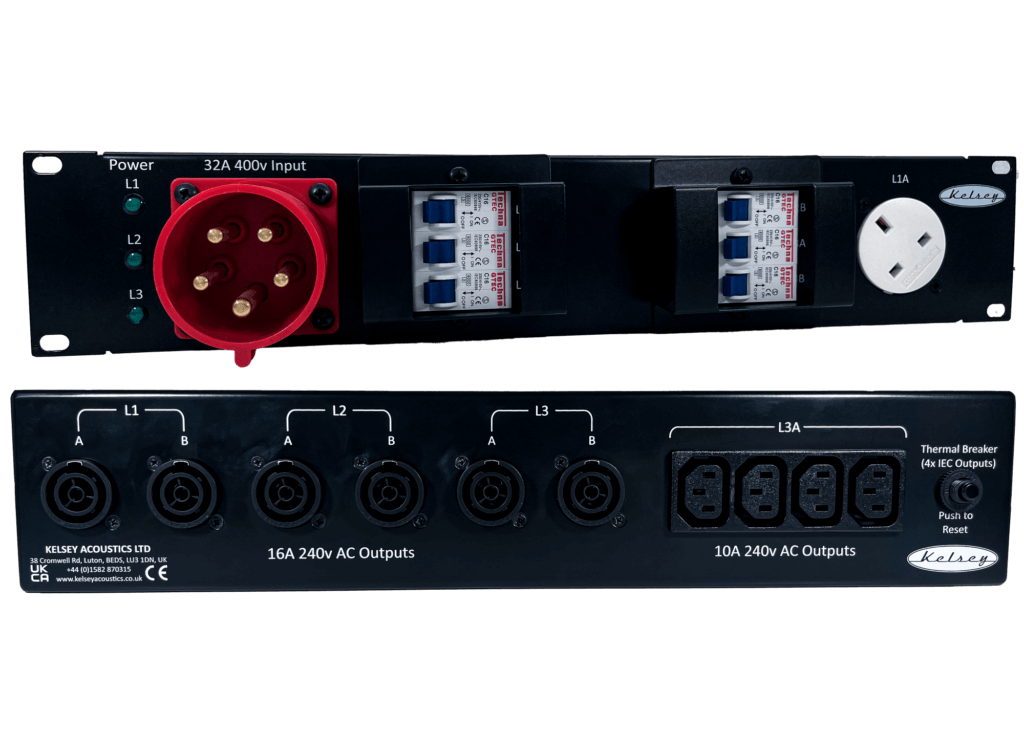 Kelsey 19" 2U 32A 3 Phase TRUE1 Distribution Unit
